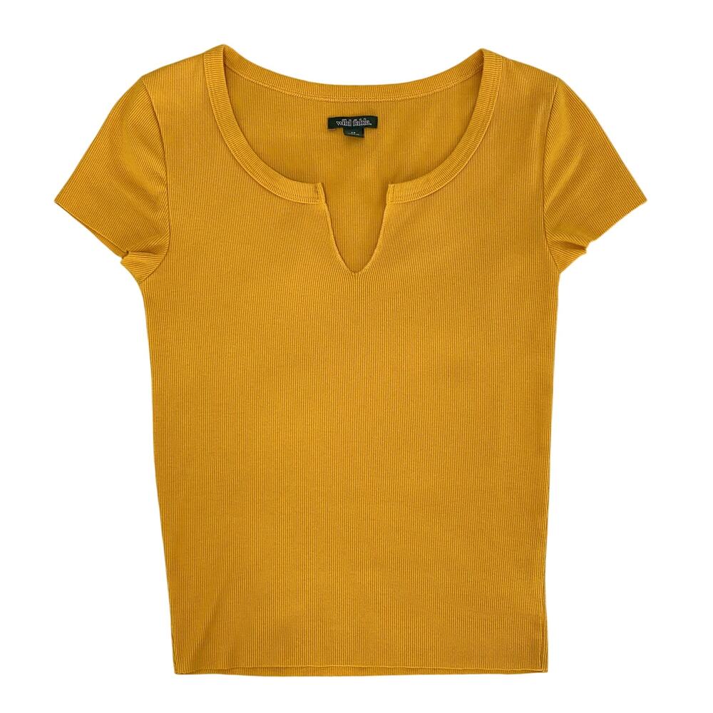 Wild Fabric Yellow Short Sleeve Top Recycled Materials